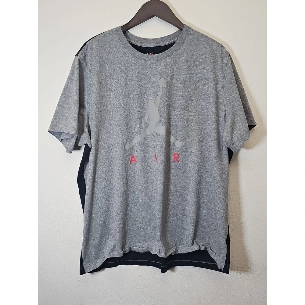 Nike Air Jordan Flight AOP T-Shirt Adult Large‎ Gray Black Jumpman Size 2XL